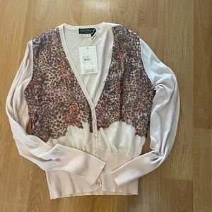 NWT Ferragamo silk and cotton cardigan. Size small